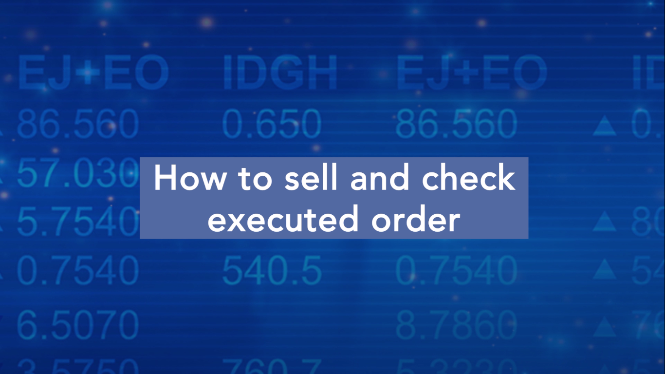 How to sell and check executed order?